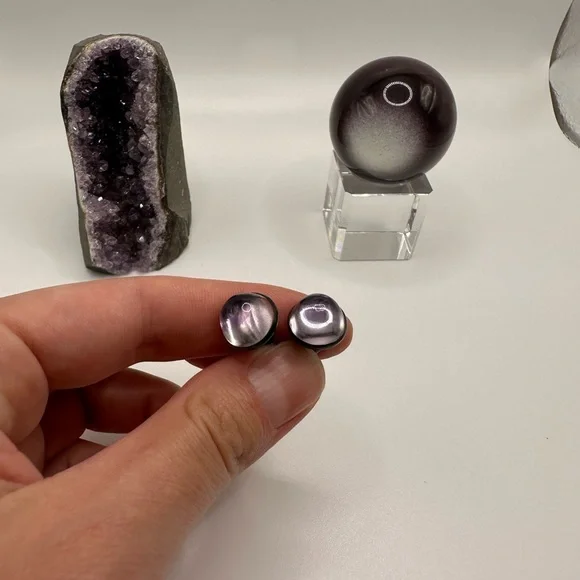 Vintage 800er silver cuff links with purple stone cufflinks collectible jewelry